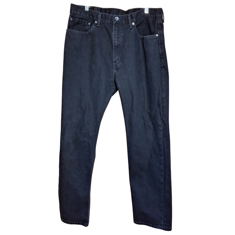 Levi's 505 regular fit straight leg mens black jeans 38x32 denium classic cotton